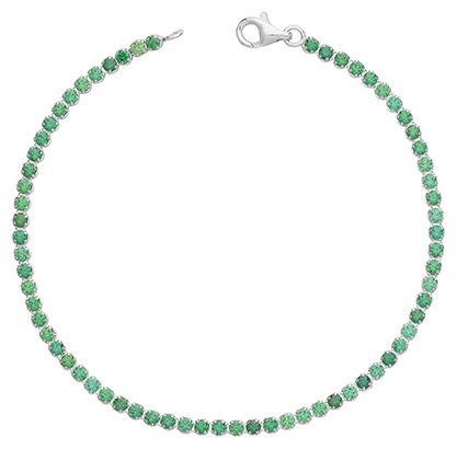 James Moore TH G2588GZ Ladies Sterling Silver Green CZ Jewellery