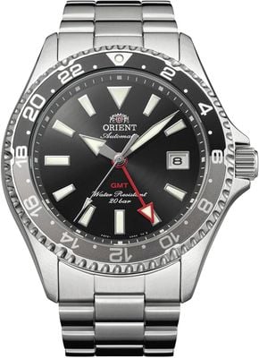 Orient Men's Stainless Steel Bracelet Black Dial Automatic Sports Watch RA-BC0001B30B