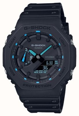 Casio G-Shock 2100 Utility Black Series Blue Detailing GA-2100-1A2ER