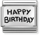 Nomination Classic Happy Birthday Oxidised Sterling Silver & Steel Charm 330102/41
