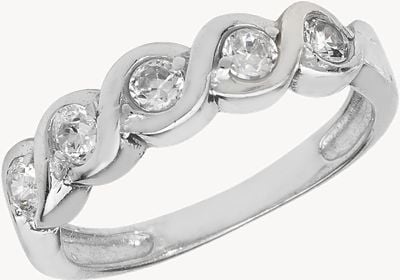 Treasure House Sterling Silver Ladies CZ Ring(Size K) G7422/K