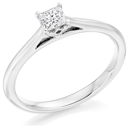 James Moore ENG22071 Platinum 3.50mm Princess Cut D VS1 Ring Jewellery