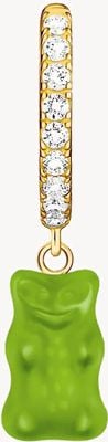 Thomas Sabo x HARIBO Green Goldbear White Zirconia Gold-Plated Sterling Silver Hoop Earring - Single Earring ONL CR726-414-6