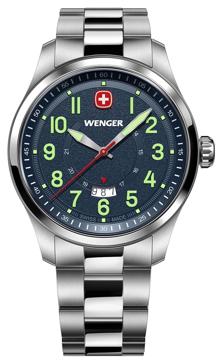 Wenger 01.0541.123 Terragraph Quartz (43mm) Textured Blue Watch