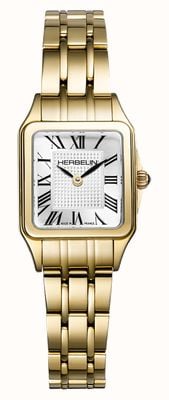 Herbelin Luna Mini Quartz (18.6mm) Silver-White Guilloché Dial / Gold PVD Stainless Steel Bracelet 17407BP1N08