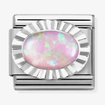 Nomination Classic Pink Opal Sterling Silver Charm 330507/38