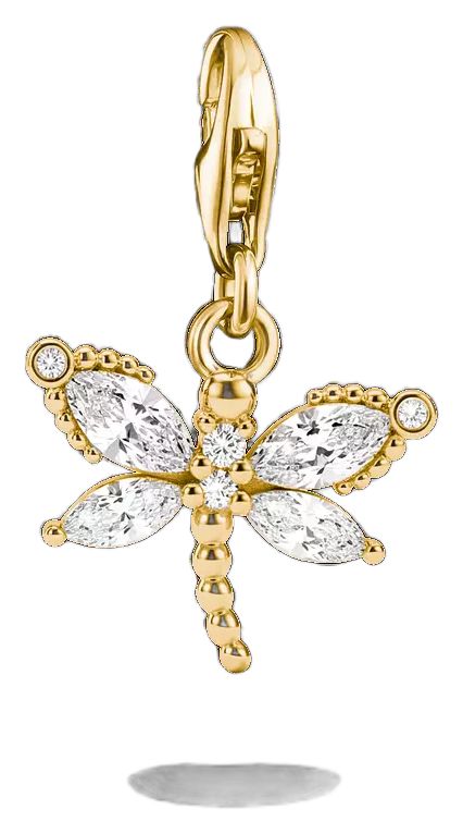 Thomas Sabo 1872-M01-14 Gold-Tone Dragonfly Charm with white Jewellery