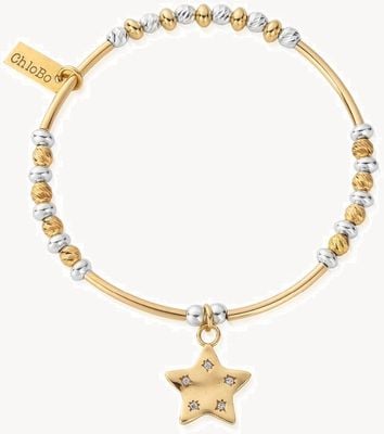 ChloBo Gold & Silver Sparkle Star Bracelet GMBSBNH3036
