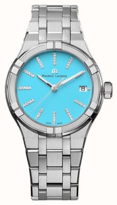 Maurice Lacroix Aikon Quartz Date (35mm) Light Blue Diamond Dial / Stainless Steel Bracelet AI1106-SS002-450-1