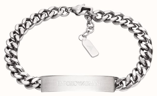 Emporio Armani EA-Logo Stainless Steel Chunky Curb Chain Bracelet EGS3304040