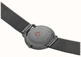Mondaine Doppio Mirror Limited Edition (41mm) Mirror & Black Dial / Black Stainless Steel Mesh Bracelet Watch MLE.41280.SM - alternate view 5