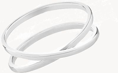 Treasure House Sterling Silver Ladies Cross Over Ring G7535/O