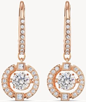 Swarovski Sparking Dance | Pierced Earrings | Rose Gold Plated | White 5504753