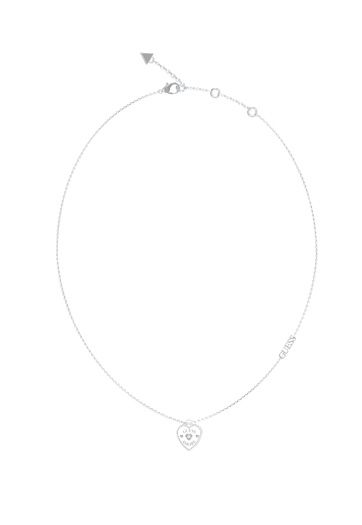 Guess UBN05056RH Amore Ladies Silver Crystal Heart Necklace Jewellery