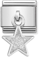 Nomination Classic White Glitter Star Sterling Silver & Steel Charm 331805/02