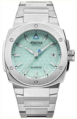 Alpina Alpiner Extreme Solameter (37.5mm) Mint Green Triangle Pattern Dial / Stainless Steel Bracelet AL-140LGR3AE6B
