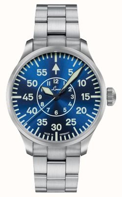 Laco Aachen 'Blaue Stunde' Automatic (42mm) Blue Sunray Dial / Stainless Steel Bracelet 862101.2.MB