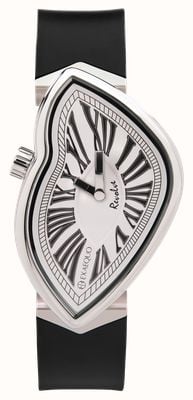 Exaequo Melting Watch Revolve SS 316L (33mm) White Dial / Black Silicone Strap EX 0031.0002