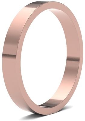 James Moore Wedding Ring  | 9ct Rose Gold | 3mm | Light | Size Flat | AG_3GLF-9R AG_3GLF-9R