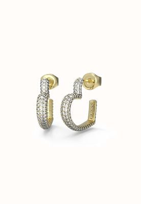 Guess Beloved Ladies Gold Tone Crystal Heart Earrings UBE05017YG
