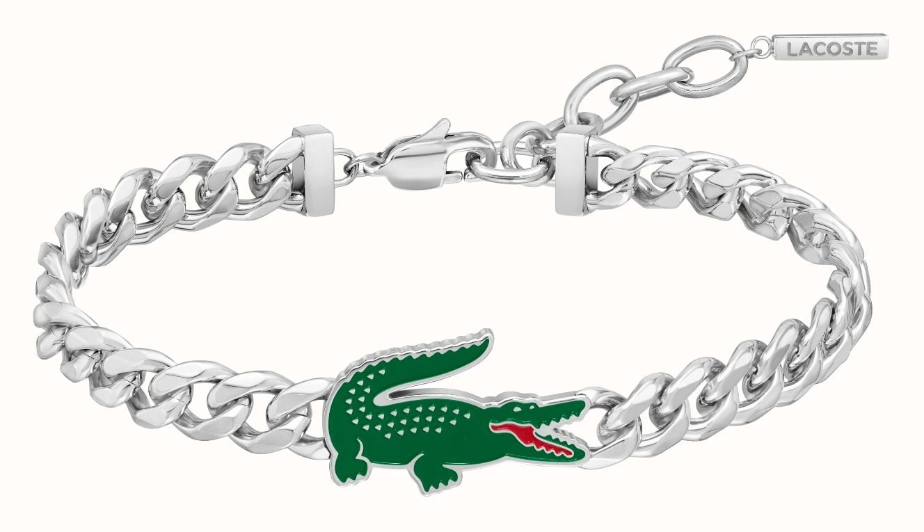 Lacoste ARTHOR Stainless Steel Link Bracelet With Crocodile Charm