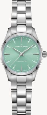 Hamilton Jazzmaster Quartz (32mm) Turquoise Sunray Dial / Stainless Steel Bracelet H32301161