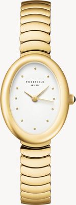 Rosefield Ovale (22mm) White Dial / Gold-Plated Stainless Steel Bracelet OVWGSG-OV19