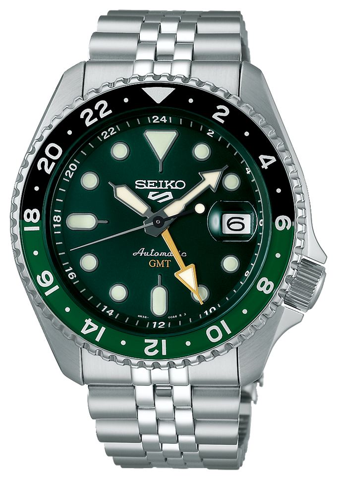Seiko SSK035K1 5 Sports SKX GMT Bi-Colour Green Green Dial Watch