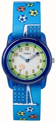 Timex Kid's (29mm) White Dial /  Blue Strap Soccer Football TW7C16500