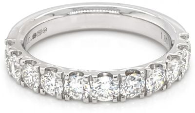 James Moore & Co 18ct White Gold 1.00ct Round Diamond Pave Wedding Band C29001E881