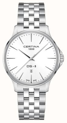 Certina DS-8 Gent (40mm) White Dial / Stainless Steel Bracelet C0454101101100