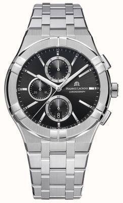 Maurice Lacroix Aikon Quartz Chronograph Black Dial / Stainless Steel Bracelet AI1118-SS002-330-1