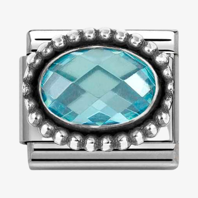 Nomination Classic Light Blue Oval Bead Steel Charm 330607/006