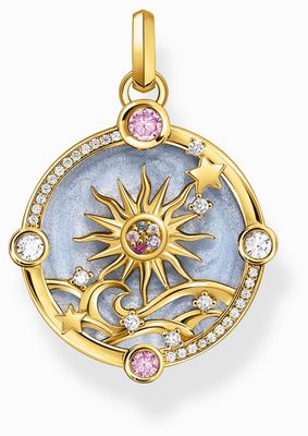 Thomas Sabo Cosmic Amulet Gold-Plated Cold Enamel Coloured Crystals Pendant - Pendant Only PE960-471-1