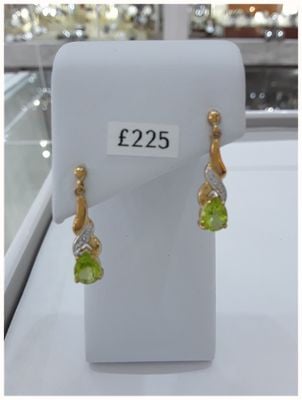 9k W/g Peridot Diamond Earrings JM8700