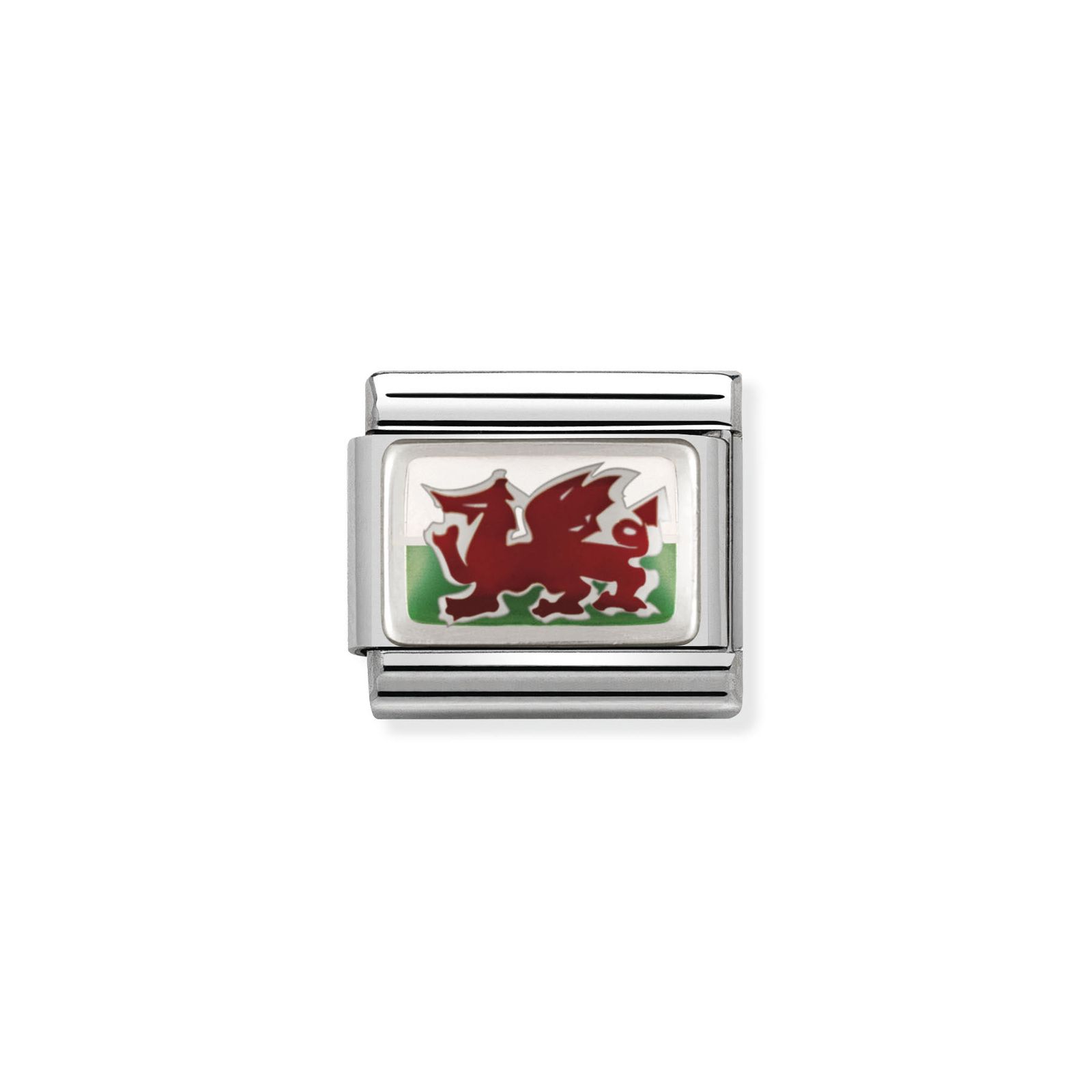 Nomination 330207/02 Classic Wales Flag Enamel Sterling Jewellery