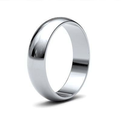 James Moore Wedding Rings | 9ct White Gold | 5mm | Light | D-Shape | AG_5LLD-9W