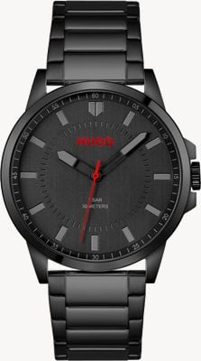 HUGO #First | Men's Black Ionic Plated Bracelet | Black Dial 1530187