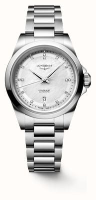 LONGINES Women's Conquest Automatic (30mm) Mother-of-Pearl Diamond Dial / Stainless Steel Bracelet L33204876