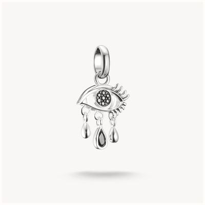 Thomas Sabo Silver Charm Pendant Black Tears Wednesday Zirconia Connect CC1319-643-11