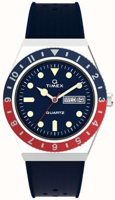Timex Q Timex Two Tone Red and Blue Bezel Watch TW2V32100