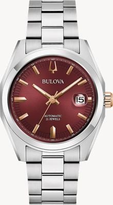 Bulova Men's Surveyor (39mm) Red Dial / Stainless Steel Bracelet 98B422