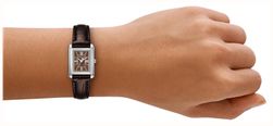 Michael Kors Women's Petite Essex Stainless Steel Brown Crocodile Embossed Leather Strap MK7693 - alternate view 3