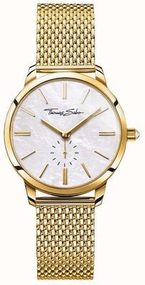 Thomas Sabo Women's Glam Spirit Gold Tone Mesh Bracelet White Dial WA0302-264-213-33