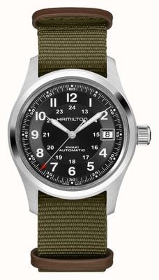 Hamilton x Call of Duty Limited Edition Khaki Field Automatic (38mm) Black Sunray Dial / Green NATO Strap H70475930