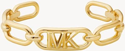 Michael Kors MK STATEMENT LINK Gold-Tone Chain Logo Cuff Bracelet MKJ828800710