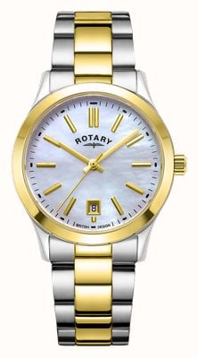 Rotary Contemporary Quartz (30mm) Mother-of-Pearl Dial / Two-Tone Stainless Steel Bracelet LB05521/41