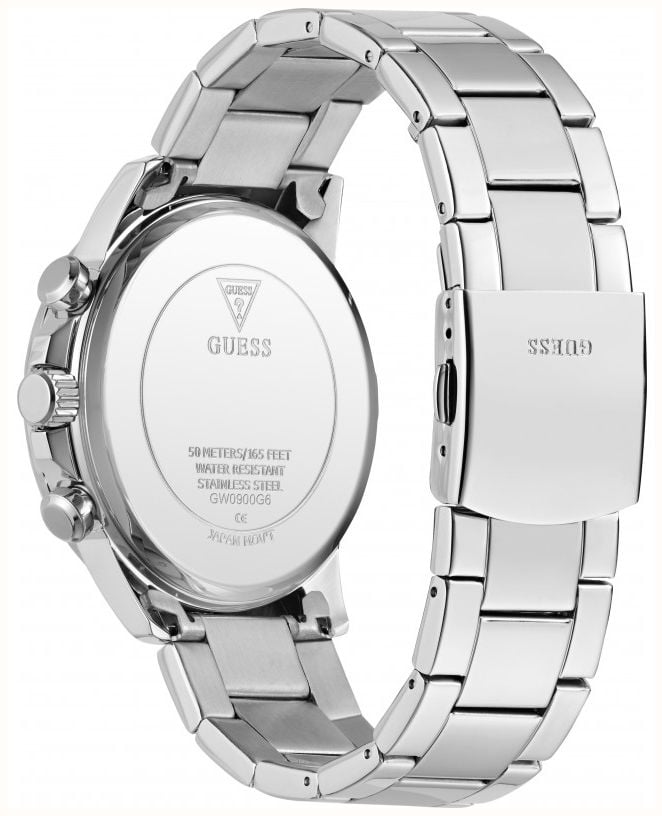 Guess Men's Walker Silver-Tone Sunray Dial Silver-Tone Stainless Steel Bracelet GW0900G6 - alternate view 3