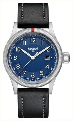 Hanhart PIONEER One Automatic (42mm) Blue Dial / Black Leather Strap - M 762.270-7010