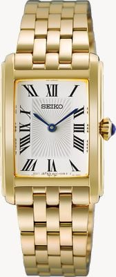 Seiko Classic Quartz (22.2mm) White Dial / Gold PVD Stainless Steel Bracelet HGG001P1
